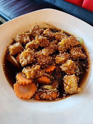 Sesame tofu at My Thai Vegan & Boba in Frisco