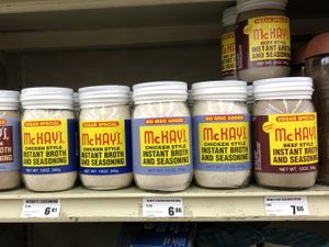 Vegan “chicken” & “beef” flavored broth  at Cash Saver in Portland