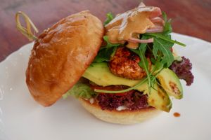 VEGAN PORTOBELLO BURGER at Moto Laurie in Da Lat