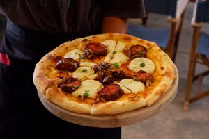 VEGAN PEPPERONI PIZZA at Moto Laurie in Da Lat