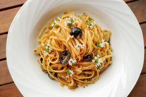 MIXED OLIVES PASTA at Moto Laurie in Da Lat