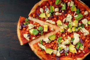 BUFFALO CHICKPEA & AVOCADO PIZZA at Moto Laurie in Da Lat