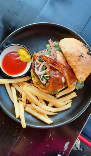 Vegan 'Black Angus' Burger at Moto.Laurie Cafe & Bistro at Moto Laurie in Da Lat