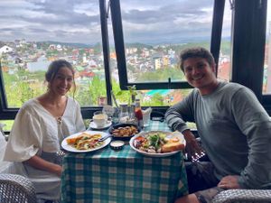 Happy luch at Moto.Laurie Cafe & Bistro Dalat.
 at Moto Laurie in Da Lat