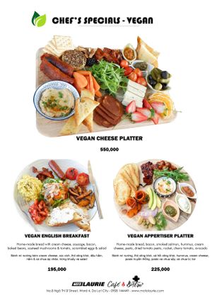 lots of vegan options at Moto.Laurie Cafe & Bistro  at Moto Laurie in Da Lat