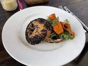 Vegan smoked salmon bagel (made of carrot)  at Moto Laurie in Da Lat