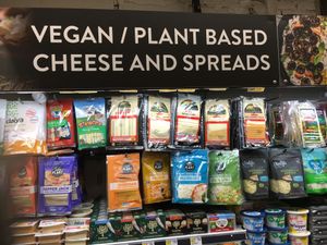 Vegan cheeses (on 2nd floor)  at Fairway - Upper West Side in New York City