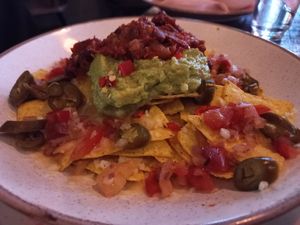 Nachos with vegan cheese at The Artful Duke in Bromley