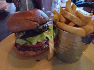 Plant based burger with vegan mayo at The Artful Duke in Bromley