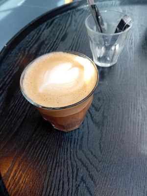 Cappucino with almond milk at Toastable in The Hague