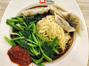 Dumplings noodles, generous portion, very delicious, recommend at ABC Vegetarian Food 健康素食 - Toa Payoh in Central Singapore