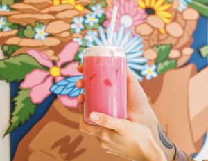 Iced Rosella Tea w/ Sweet Oat Milk Cold Foam  at Rockford Roasting Company in Rockford