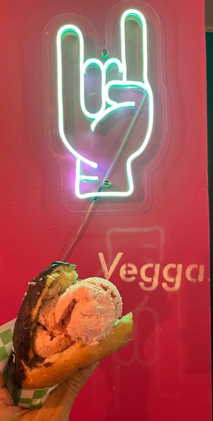 Donut with ice cream   at Vegga in Bogota