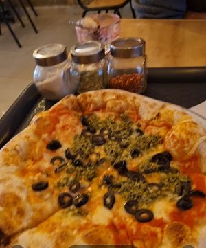 Margarita with olives at Vegga in Bogota