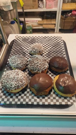 fresh donut with chocolate or coconut chocolate at Vegga in Bogota