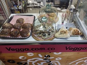 Pre made baked goods at Vegga in Bogota