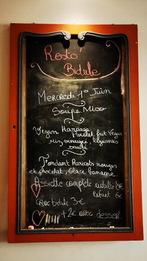 Menu of the day (changes every time) at Bar Bidule in Tours