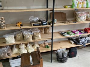 Wares on the shelf at Mundo Vegano in Colonia Del Sacramento