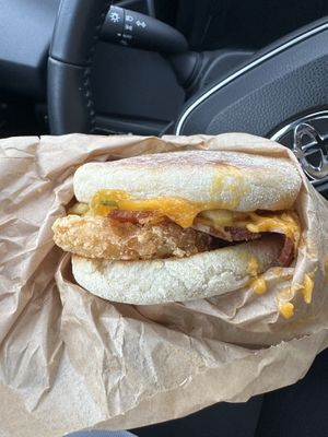 Bacon, egg, and cheese #Veganuary at Charlie's Breakfast Cart in Portland