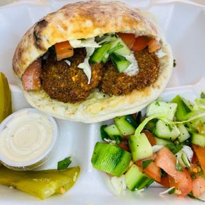 Falafel pita  at Java Dive Organic Cafe - Mediterranean Restaurant in Bee Cave