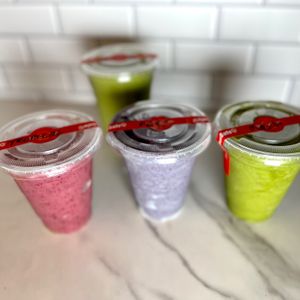 Vegan organic fruit smoothies  at Java Dive Organic Cafe - Mediterranean Restaurant in Bee Cave
