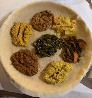 vegetarian combo!  at Meskerem in St Louis