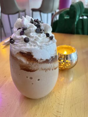 Chocolate and banana milkshake  at Plant Bar in New York City