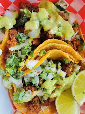 Super sabor, tacos al pastor✨  at Viva Vegan in Colton