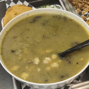 Pozole verde (w/mushrooms) at Viva Vegan in Colton