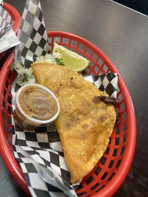 Quesabirria taco   at Viva Vegan in Colton