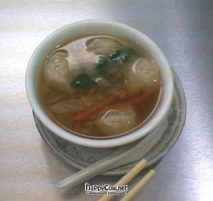 Wonton soup at Good Fortune Vegetarian House in Calgary