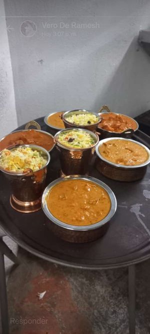 Briyani, dhal tadka  and baigan bartha at Mini Taj in Oaxaca