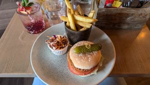 Jackfruit burger at Macgochans in Isle Of Mull