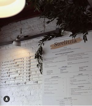 Snap of their menu   at Strelitzia in East London