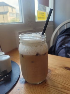 Iced Oat Latte at Pantri in Llanberis