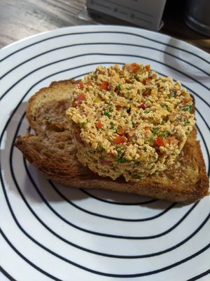 Tofu toast at RAW Coffee Company in Dubai