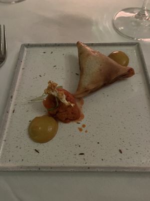 Cauliflower samosa  at Kutir in South West London