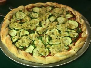 Housemade dough, country classic sauce, zucchini, artichoke hearts, and spinach. Amazing!!!   at Lake Tahoe Pizza Company in South Lake Tahoe