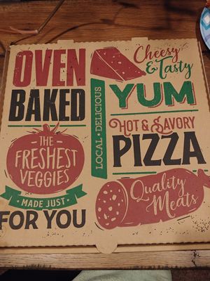 Pizza box at Lake Tahoe Pizza Company in South Lake Tahoe