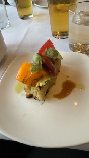 Toasted sourdough with avocado and heirloom tomatoes   at Alma in Minneapolis