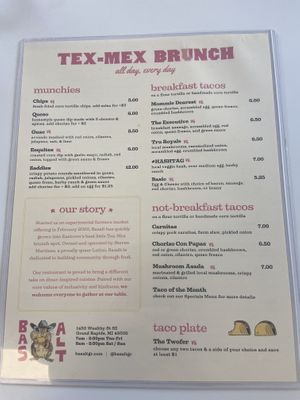 Basalt - Menu (VG = vegan option)  at Basalt in Grand Rapids