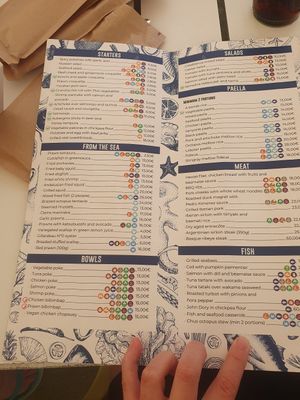 Menu at Casablanca  in Guardamar Del Segura