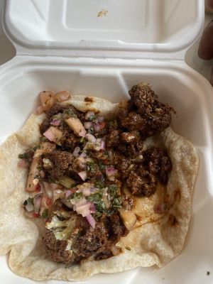 Cauliflower taco   at Mamnoon Street in Seattle