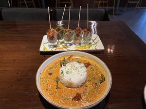 Sri Lankan curry and BBQ tofu paneer. #Veganuary at The Green Affair in Mumbai