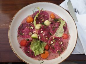 Ravioli (very good) at The Green Affair in Mumbai