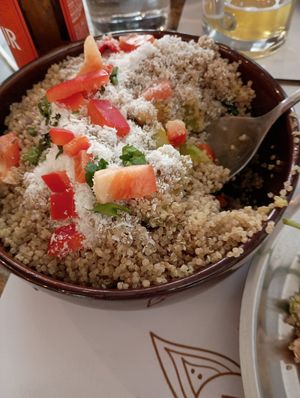 Chickpea, Quinoa, and pineapple salad at BabaJi Indian Food in Athens