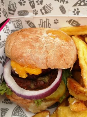 Burger at Awesome Vegan Leicester in Leicester