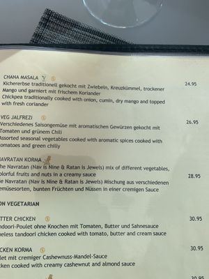 Menu 3  at Sairaz Indian Fusion in Brunnen