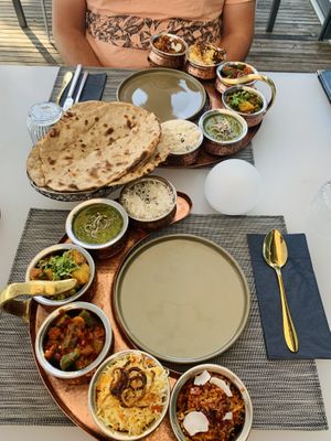 Thali for two people with rotti bread  at Sairaz Indian Fusion in Brunnen