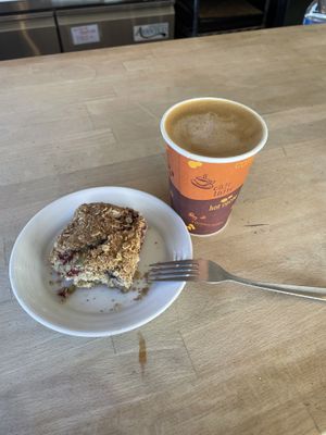 Caffe aranciata and a pastry  at Better Living Through Coffee in Port Townsend